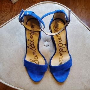 SAM EDELMAN Royal Blue Suede Sandal